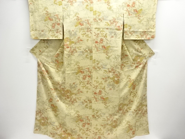 JAPANESE KIMONO / UNUSED KOMON / FLORAL PLANTS
